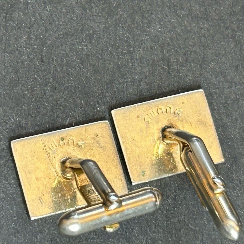 Swank Vintage Rectangular Cufflinks Signed Geomet… - image 3